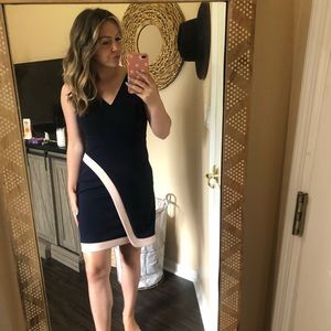 Vince Camuto Navy and Light Pink Dress SIZE 2